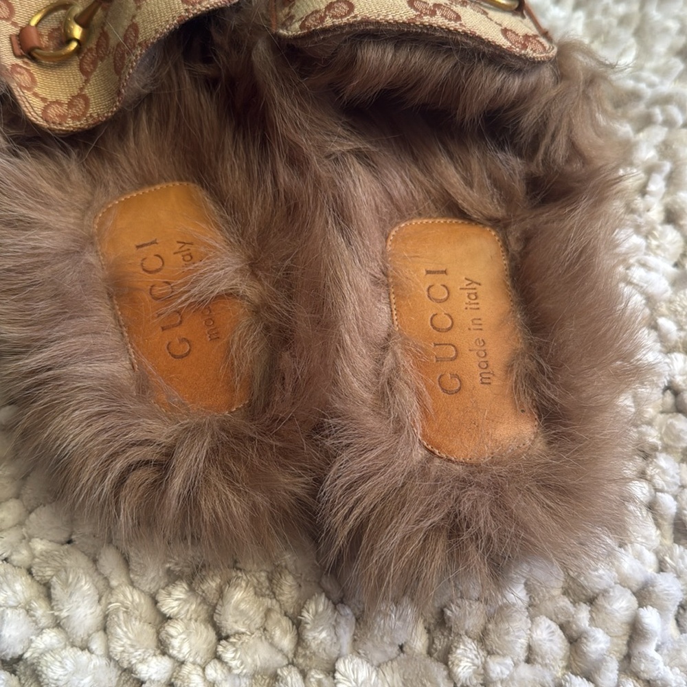 Gucci Women's Tan Fur-Lined Loafers - Picture 4 of 7